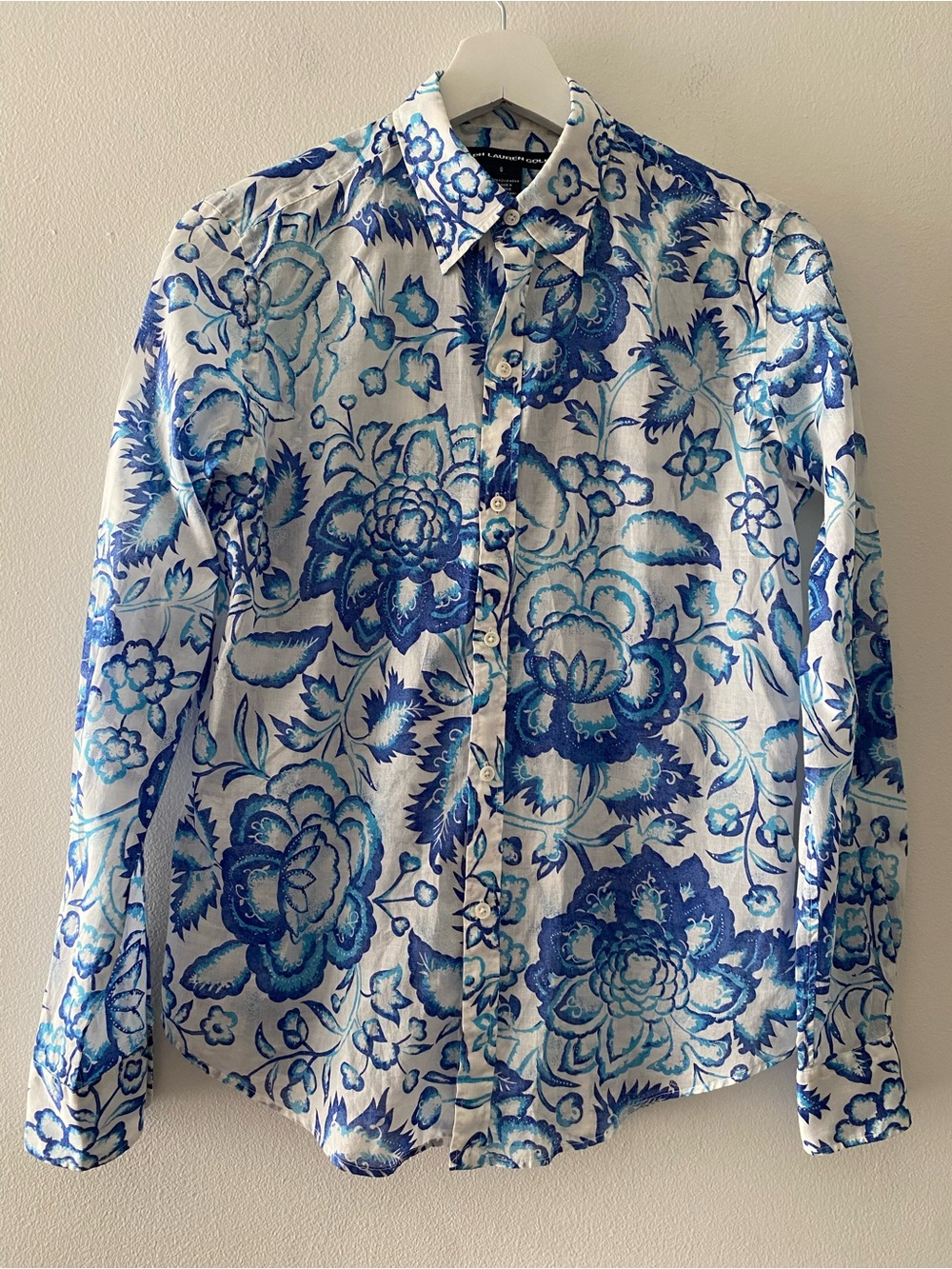 Ralph Lauren Golf  Women’s White Shirt with Blue Floral Print Cotton